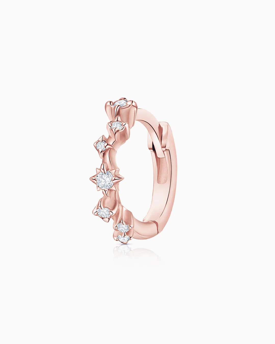 Pendiente Piercing Pebble Diamonds en Oro Rosa de 18 Kt