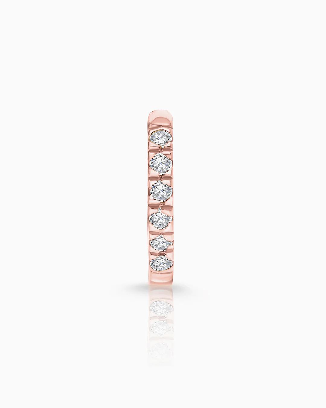 Pendiente Piercing Petite Diamonds Aro MINI en Oro Rosa de 18 K - Image 4