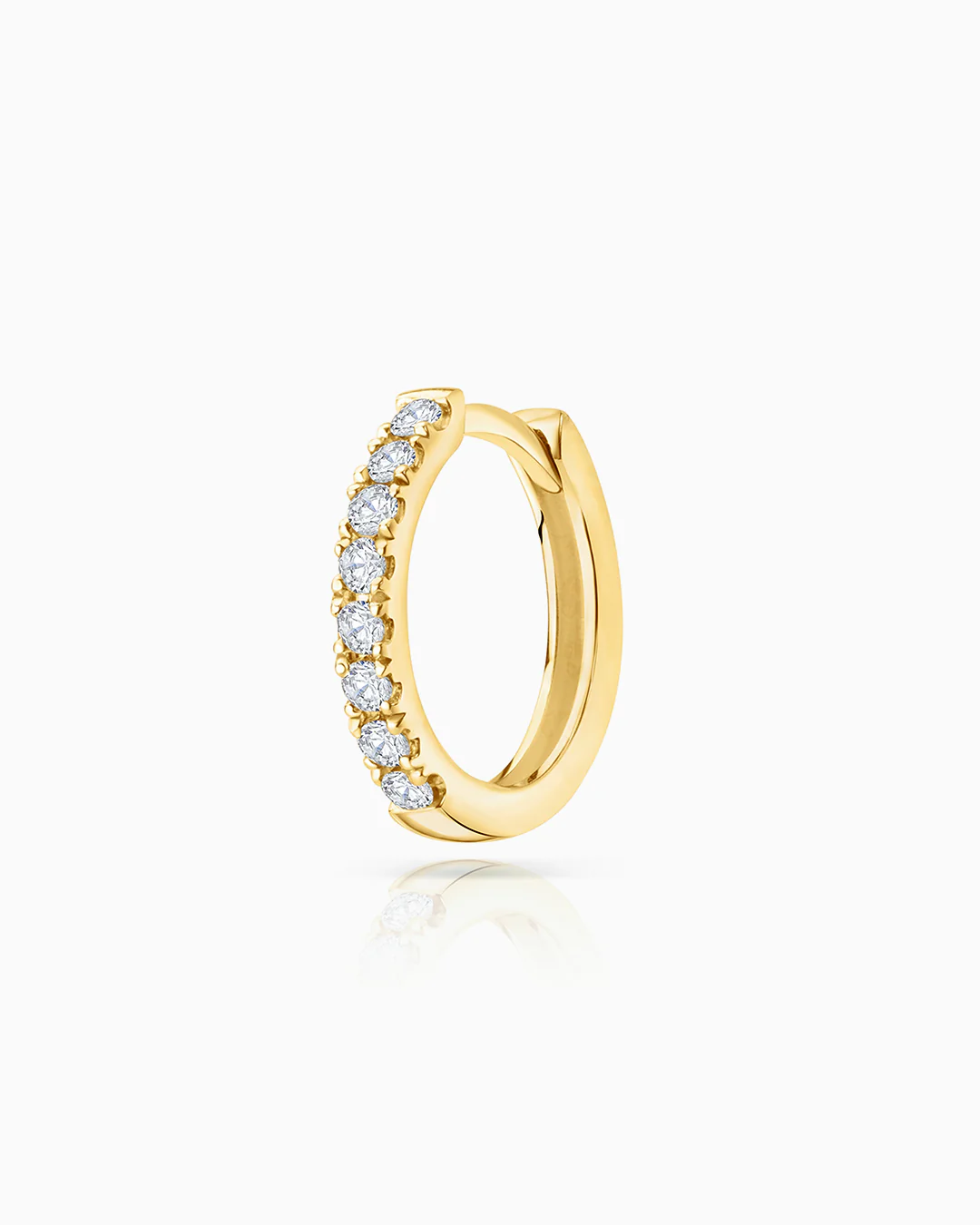 Pendiente Piercing Petite Diamonds Aro en Oro Amarillo de 18 Kt