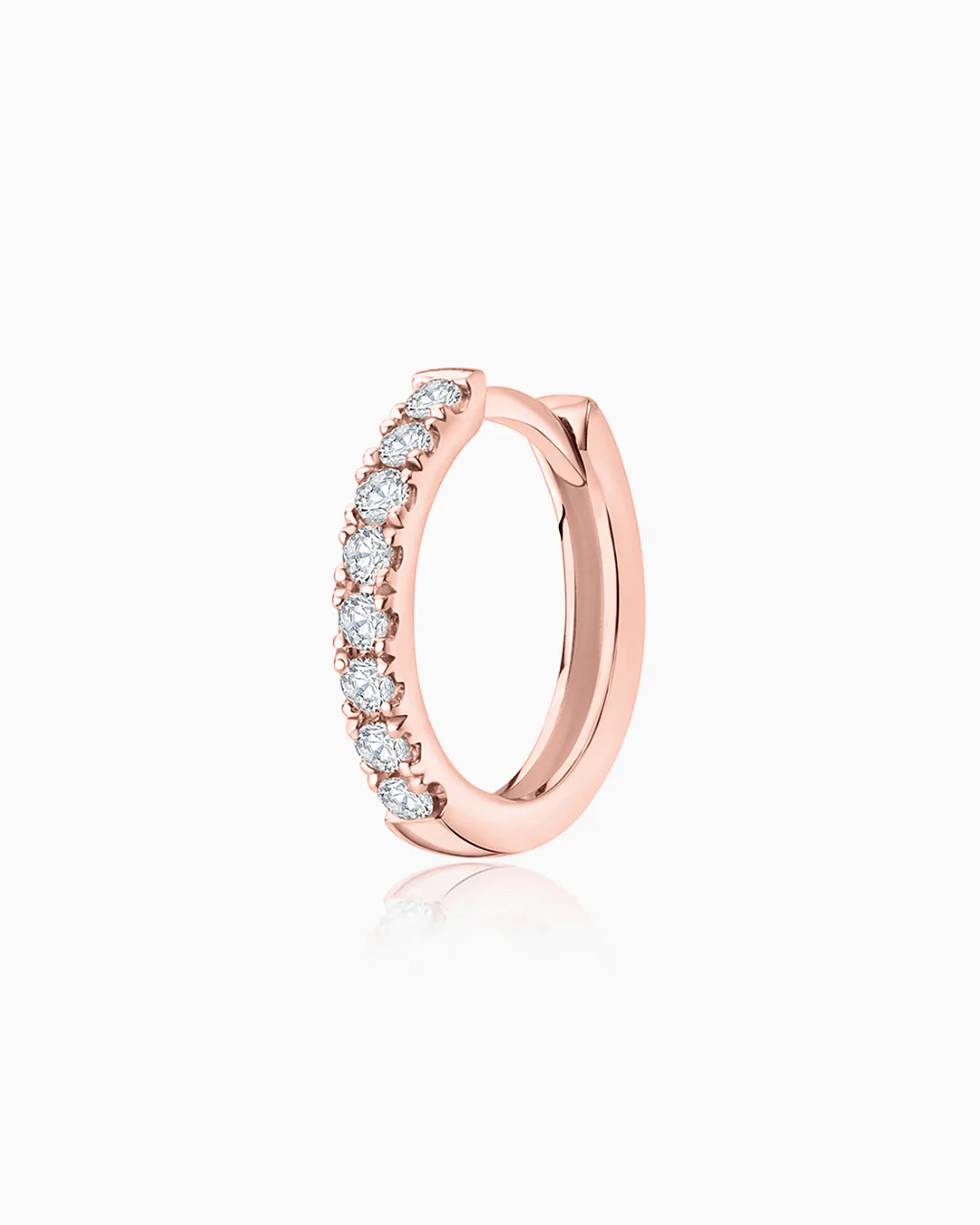 Pendiente Piercing Petite Diamonds Aro en Oro Rosa de 18 Kt