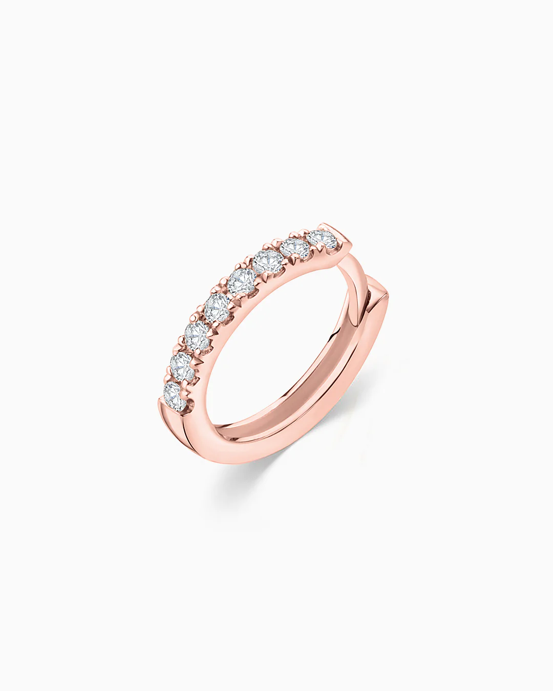 Pendiente Piercing Petite Diamonds Aro en Oro Rosa de 18 Kt - Image 3