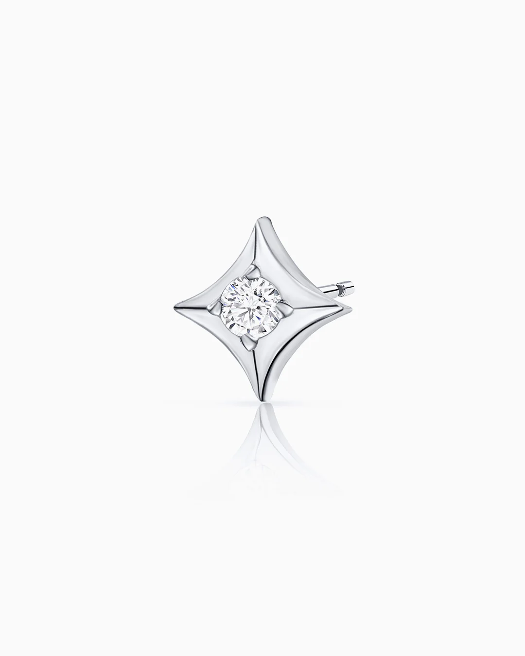 Pendiente Piercing Rosa de los Vientos Hadar en Oro Blanco de 18 Kt - Image 4