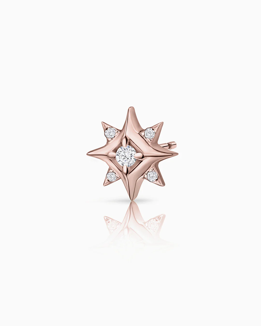 Pendiente Piercing Rosa de los Vientos Mimosa en Oro Rosa de 18 Kt - Image 3