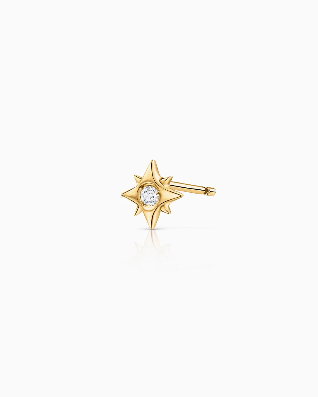 Pendiente Piercing Rosa de los Vientos Petit de Diamante en Oro Amarillo de 18 Kt - Image 3