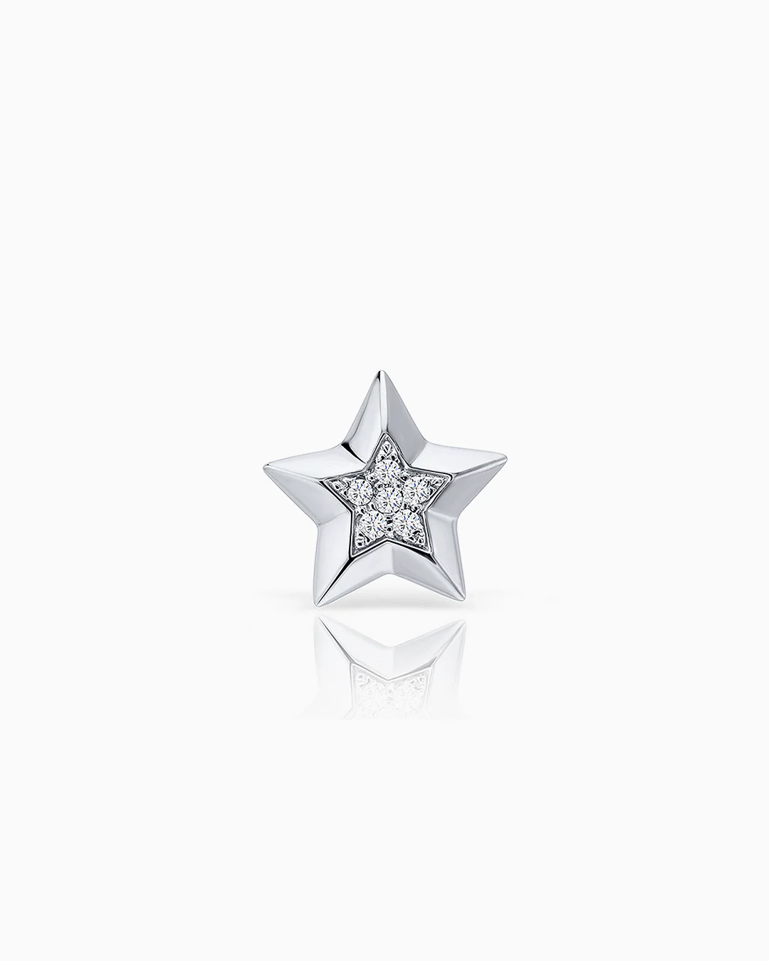 Pendiente Piercing Seren de Diamantes en Oro Blanco de 18 Kt