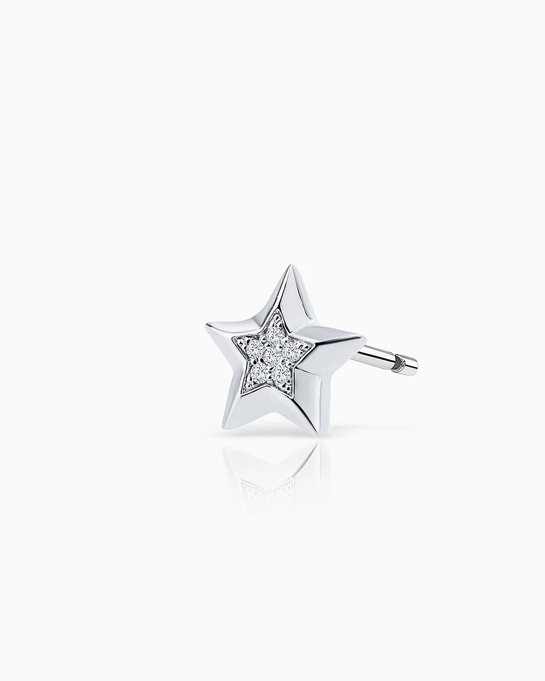 Pendiente Piercing Seren de Diamantes en Oro Blanco de 18 Kt - Image 2