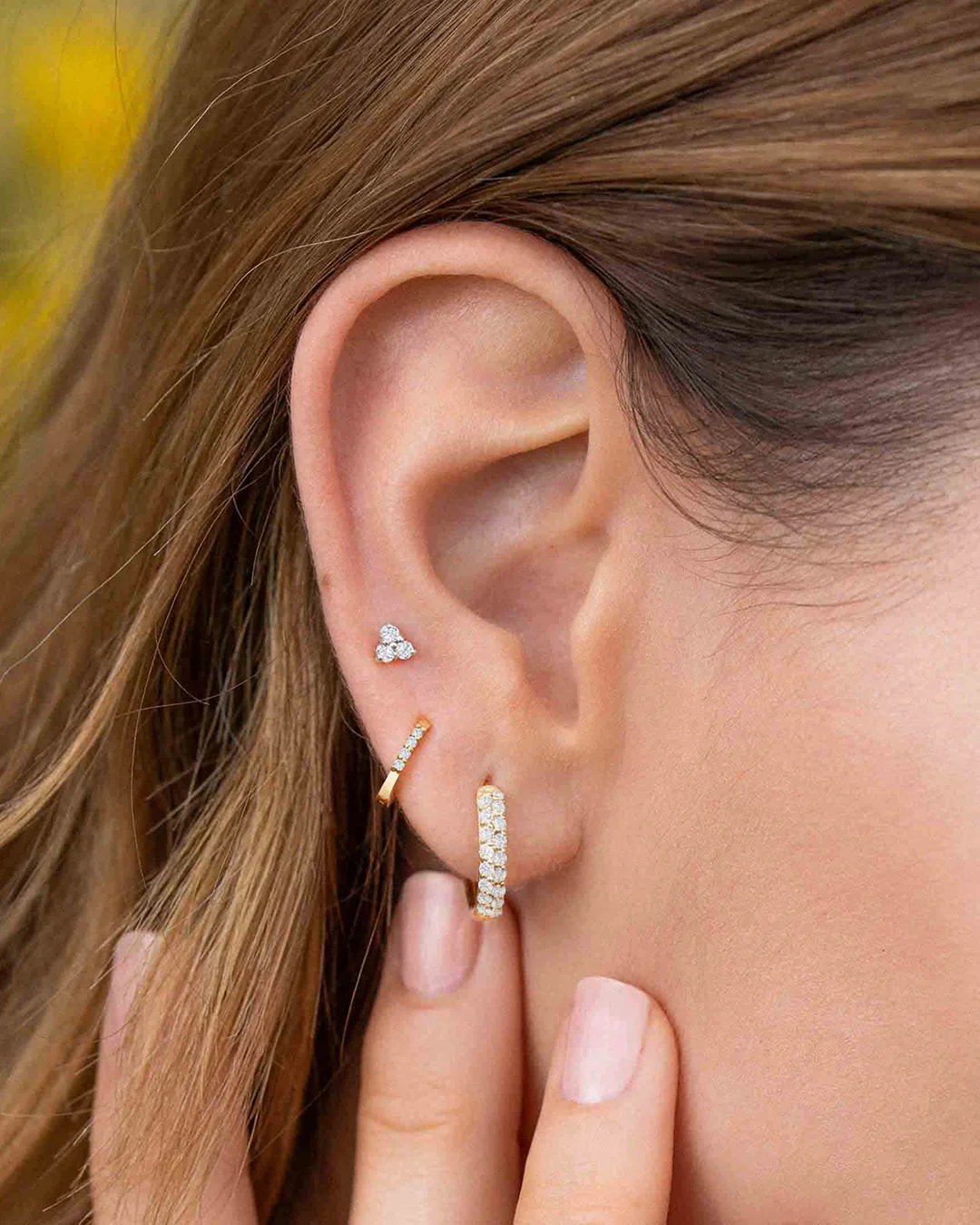 Pendiente Piercing Slice de Diamantes en Oro Amarillo de 18 Kt - Image 3