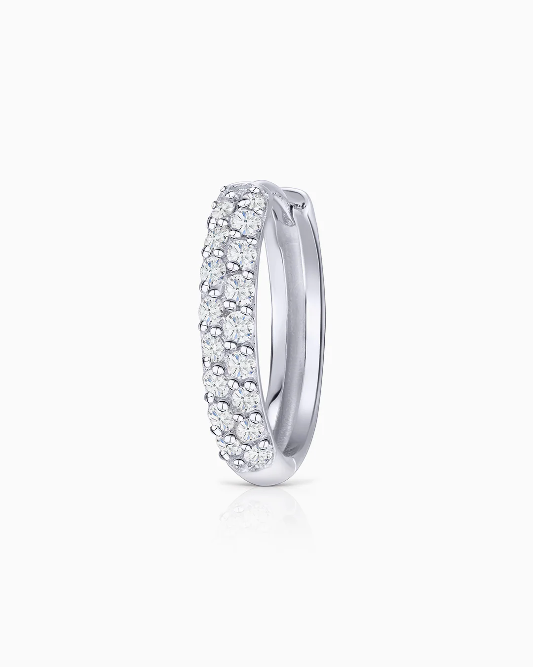 Pendiente Piercing Slice de Diamantes en Oro Blanco de 18 Kt