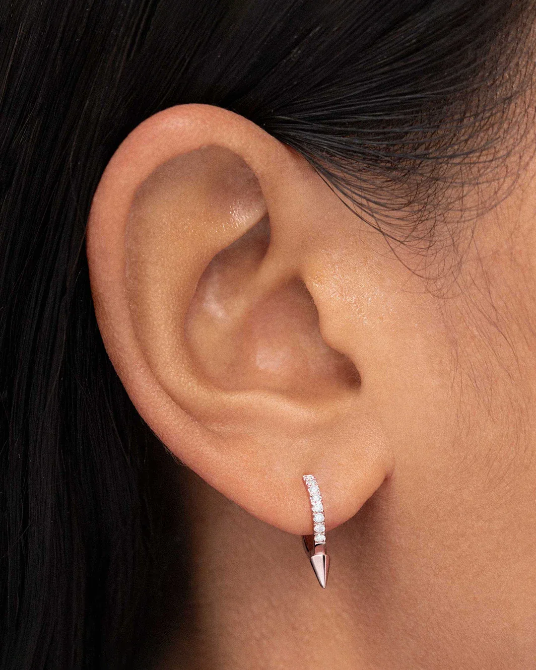 Pendiente Piercing Spike Diamonds en Oro Rosa de 18 Kt - Image 2