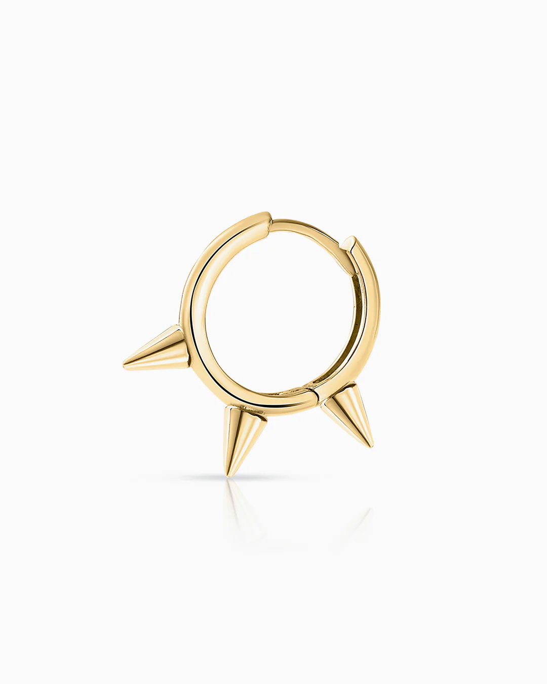 Pendiente Piercing Spikes Tres Pinchos Mini en Oro Amarillo de 18 Kt