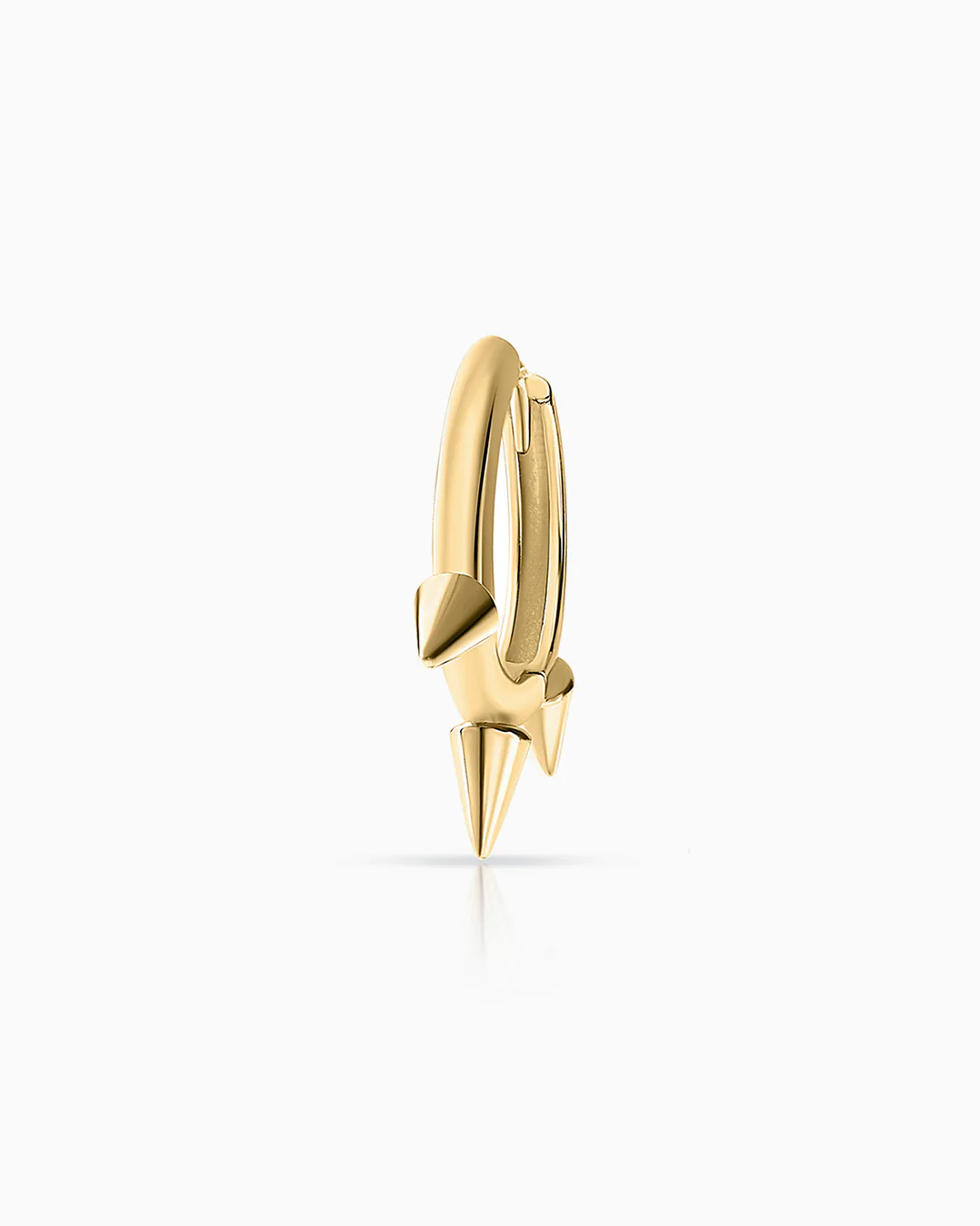 Pendiente Piercing Spikes Tres Pinchos en Oro Amarillo de 18 Kt - Image 3