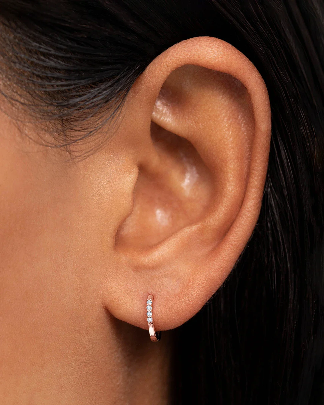 Pendiente Piercing Sweet Diamonds en Oro Rosa de 18 Kt - Image 2
