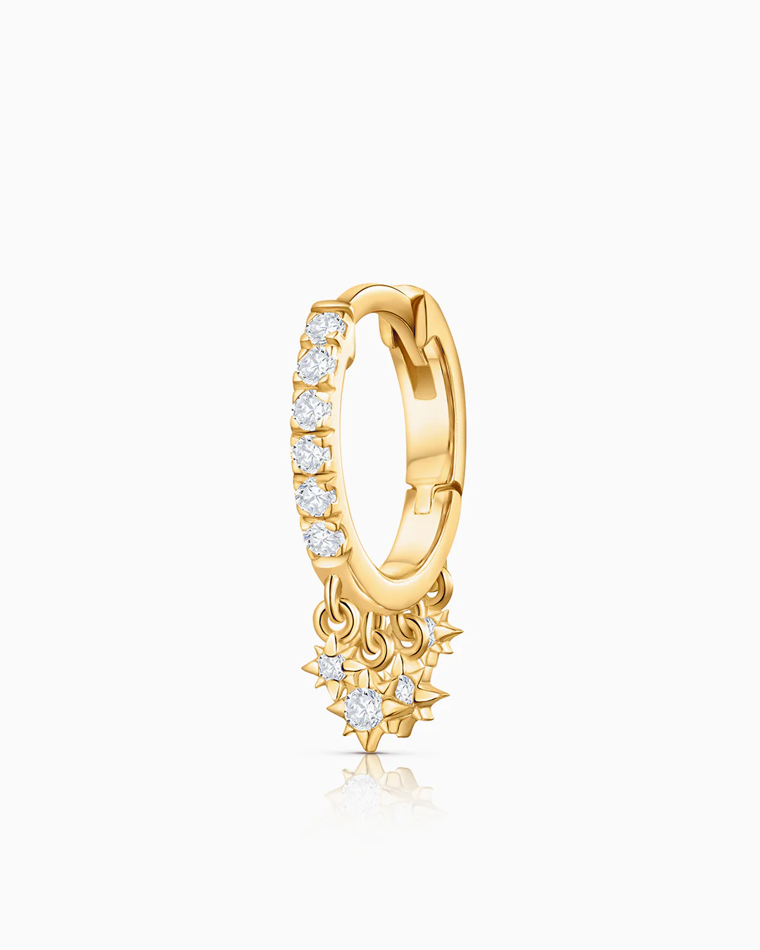 Pendiente Piercing Swing Diamonds en Oro Amarillo de 18 Kt