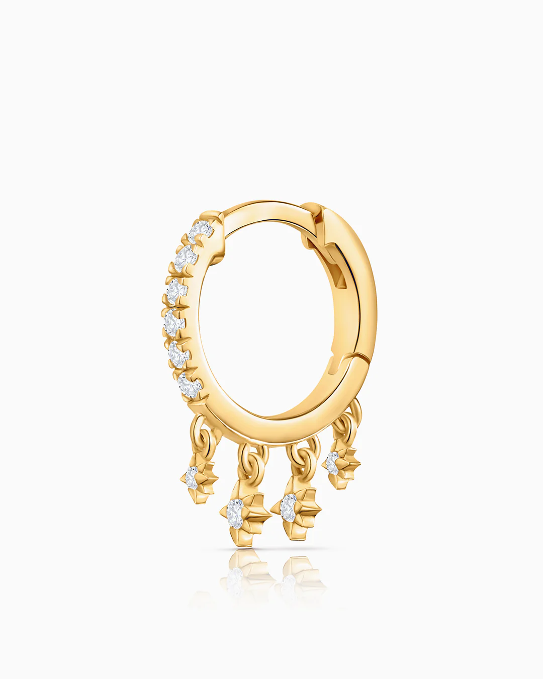 Pendiente Piercing Swing Diamonds en Oro Amarillo de 18 Kt - Image 4