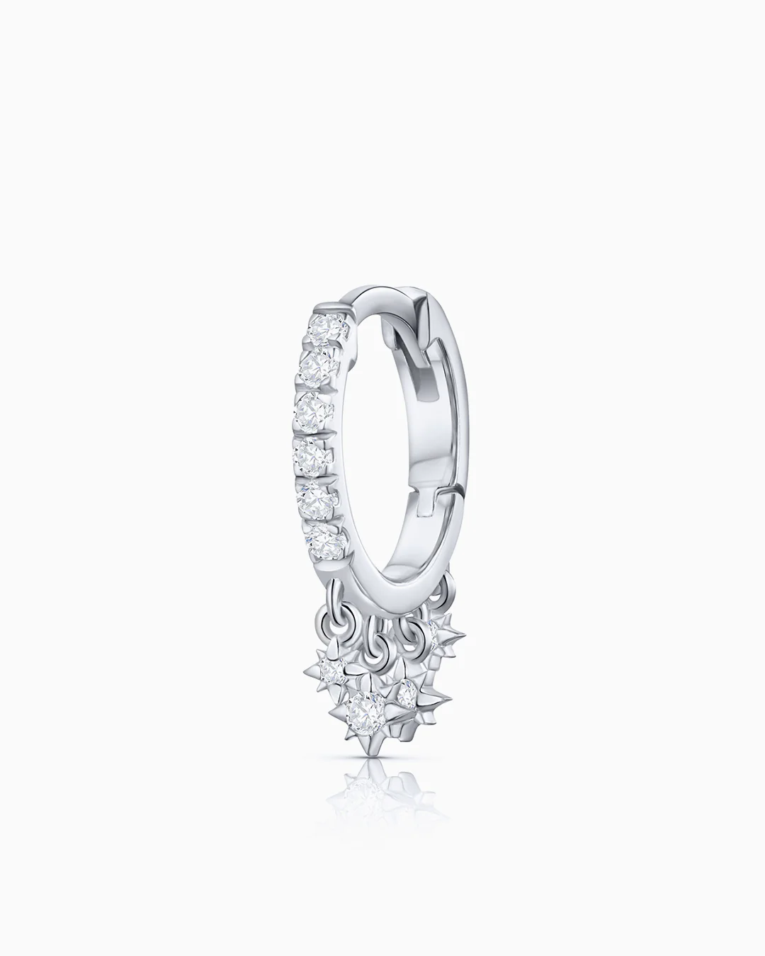 Pendiente Piercing Swing Diamonds en Oro Blanco de 18 Kt