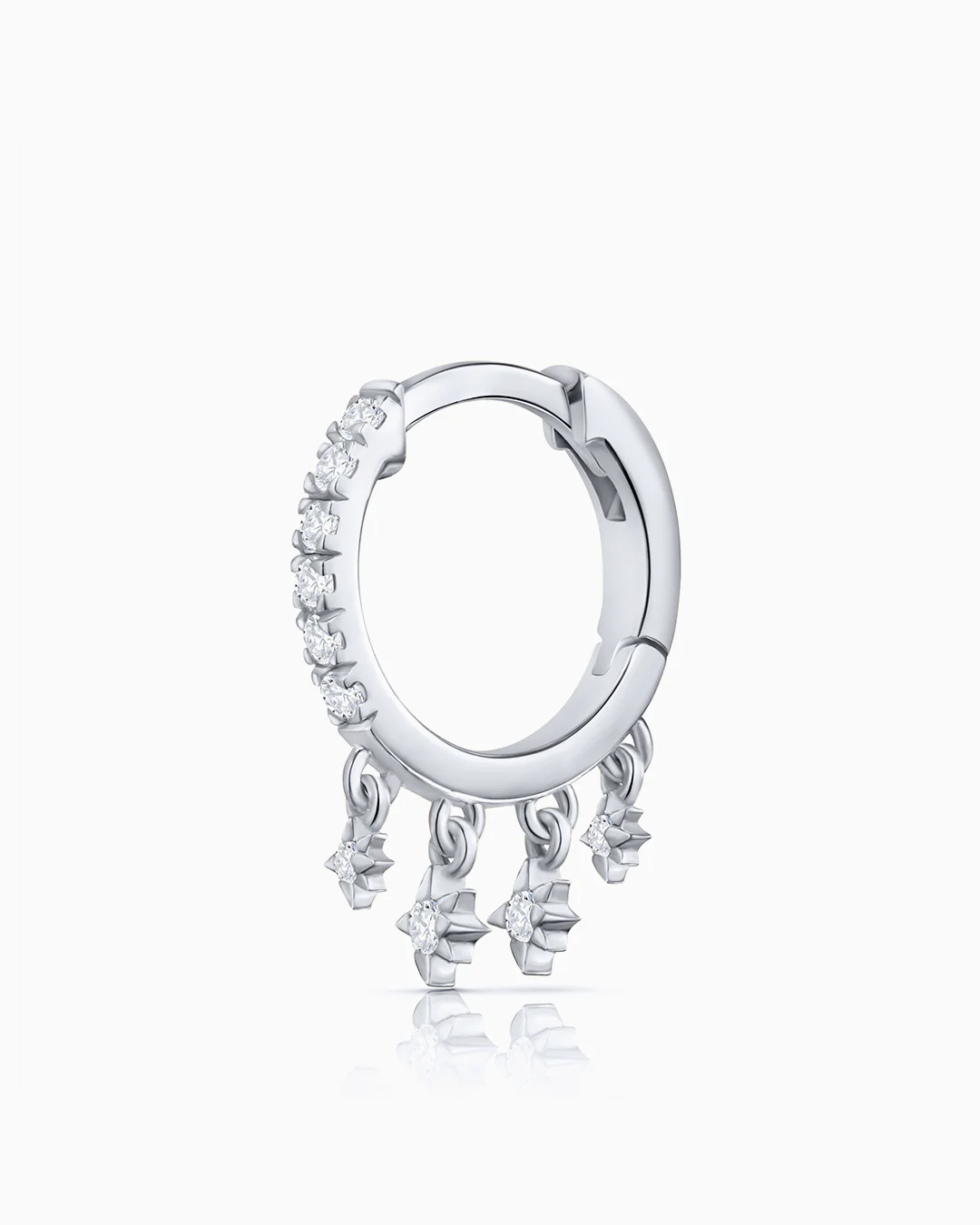 Pendiente Piercing Swing Diamonds en Oro Blanco de 18 Kt - Image 3