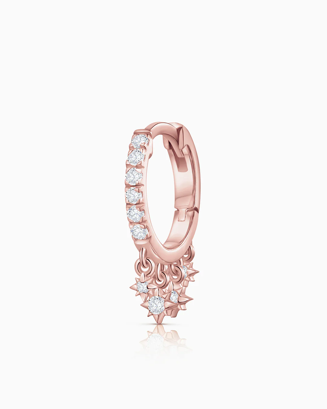 Pendiente Piercing Swing Diamonds en Oro Rosa de 18 Kt