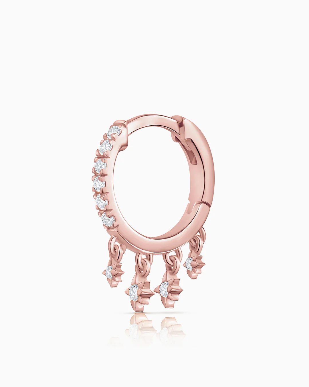 Pendiente Piercing Swing Diamonds en Oro Rosa de 18 Kt - Image 3