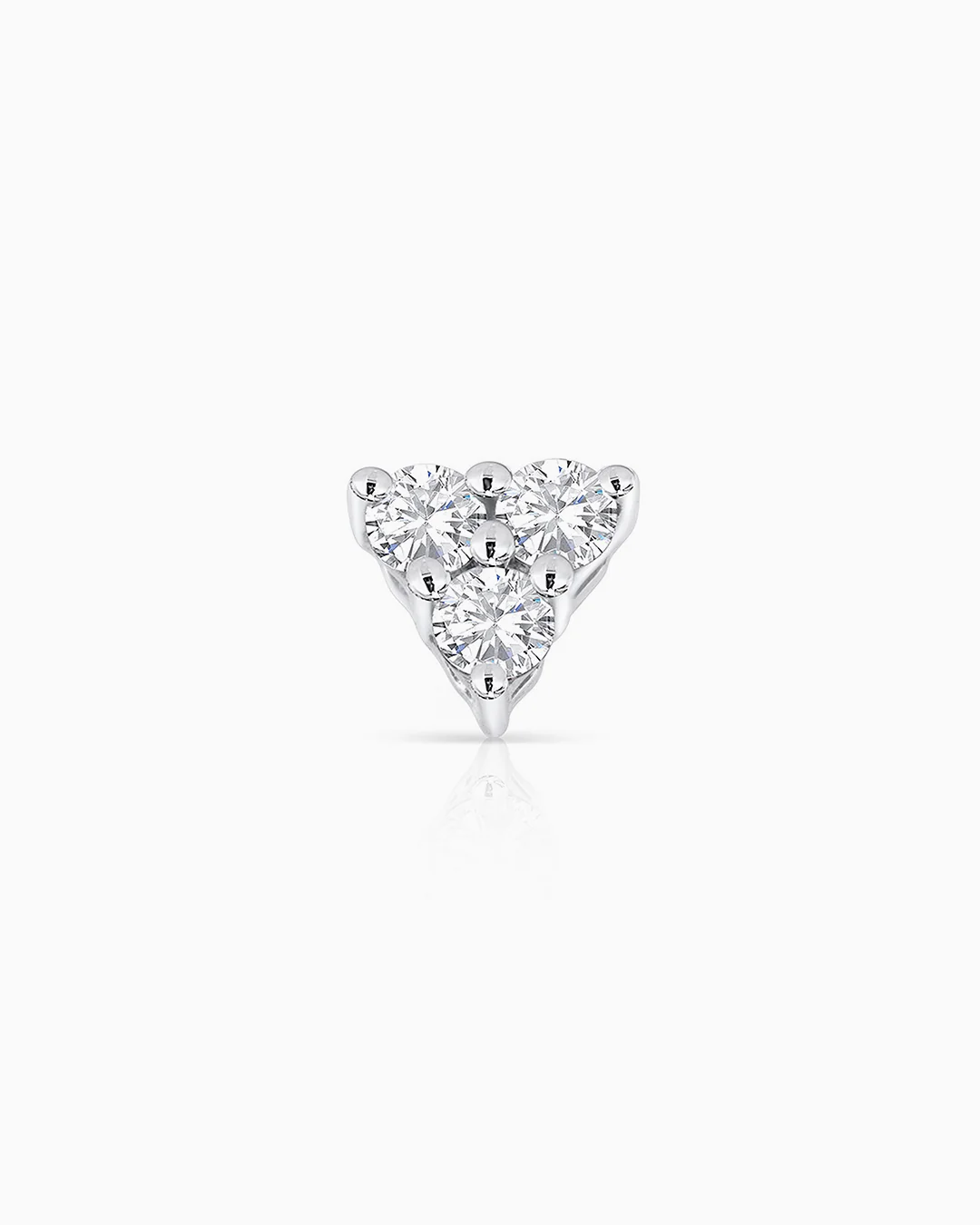 Pendiente Piercing Triangle Diamantes en Oro Blanco de 18 Kt