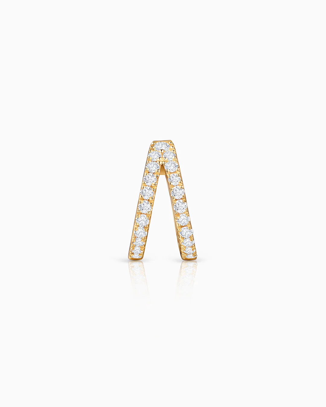 Pendiente Piercing Twin Diamonds en Oro Amarillo de 18 Kt - Image 4