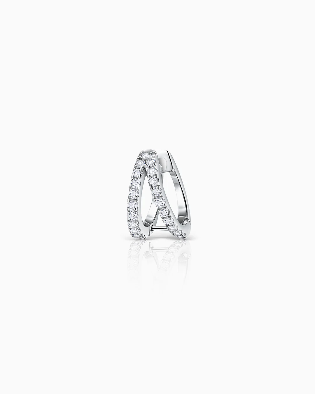 Pendiente Piercing Twin Diamonds en Oro Blanco de 18 Kt