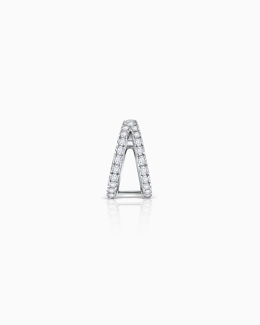 Pendiente Piercing Twin Diamonds en Oro Blanco de 18 Kt - Image 4