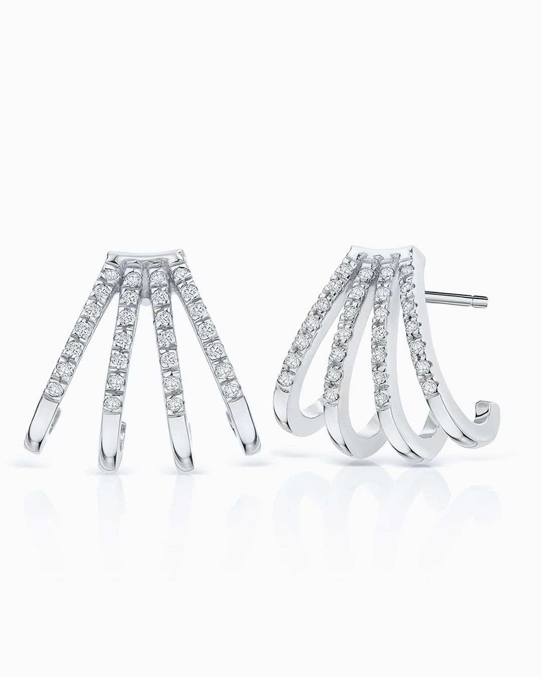 Pendientes Abril de Diamantes en Oro Blanco de 18 Kt