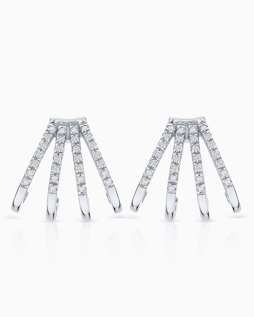 Pendientes Abril de Diamantes en Oro Blanco de 18 Kt - Image 4