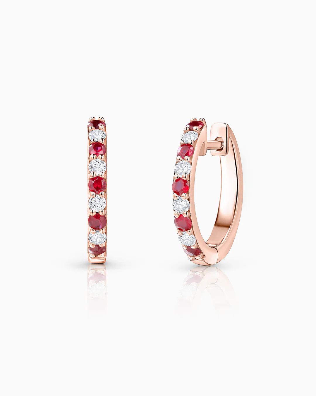 Pendientes Allegra de Rubíes y Diamantes en Oro Rosa de 18 Kt
