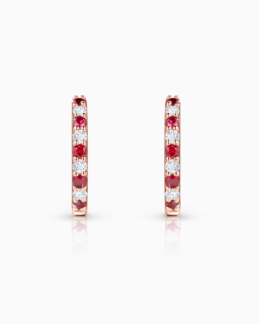 Pendientes Allegra de Rubíes y Diamantes en Oro Rosa de 18 Kt - Image 4