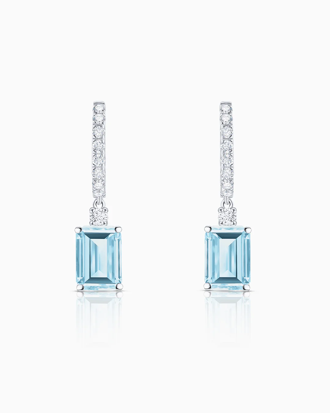 Pendientes Amelie de Aguamarina y Diamantes en Oro Blanco de 18 Kt - Image 3