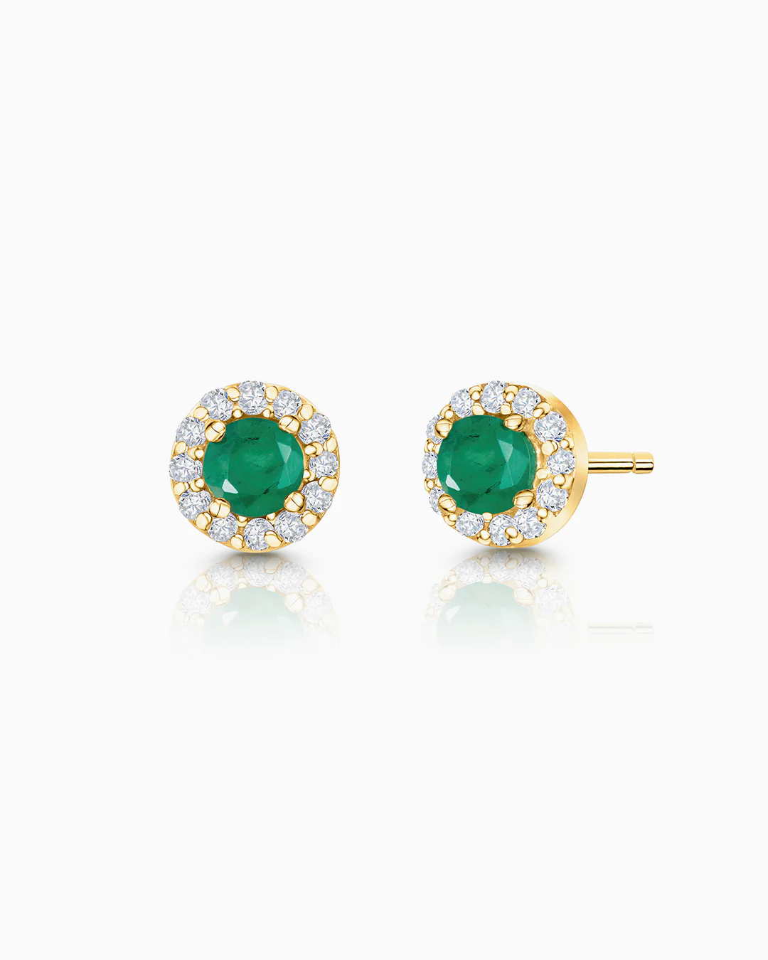 Pendientes Anette Mini de Esmeralda y Diamantes en Oro Amarillo de 18 Kt
