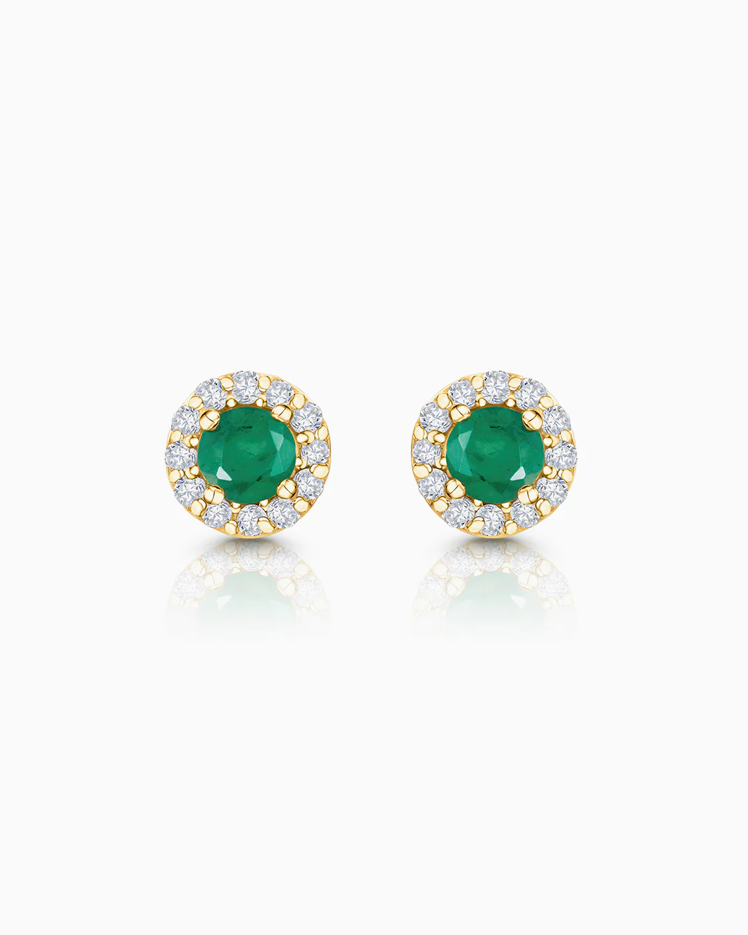 Pendientes Anette Mini de Esmeralda y Diamantes en Oro Amarillo de 18 Kt - Image 4