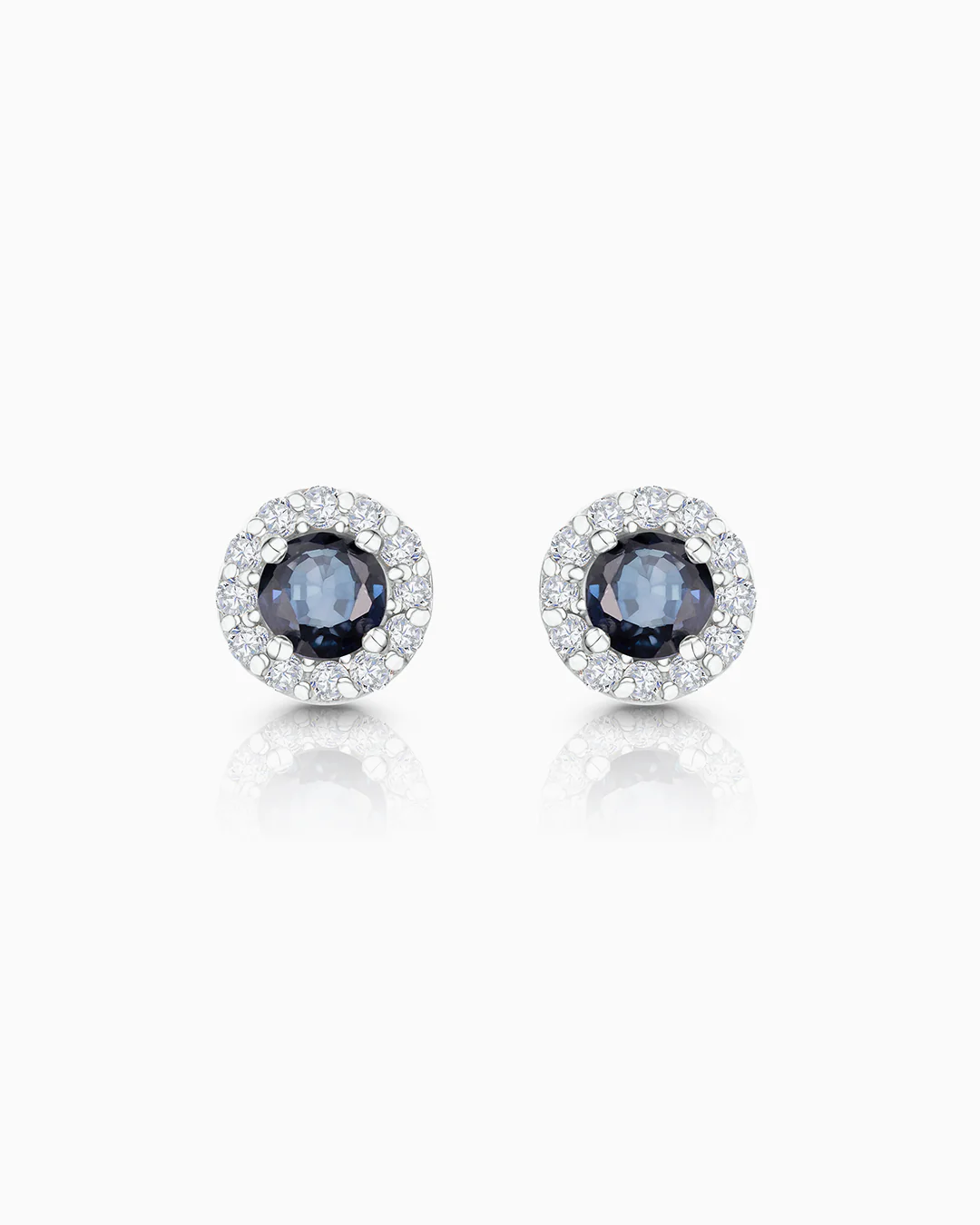 Pendientes Anette Mini de Zafiro y Diamante en Oro Blanco de 18 Kt - Image 3