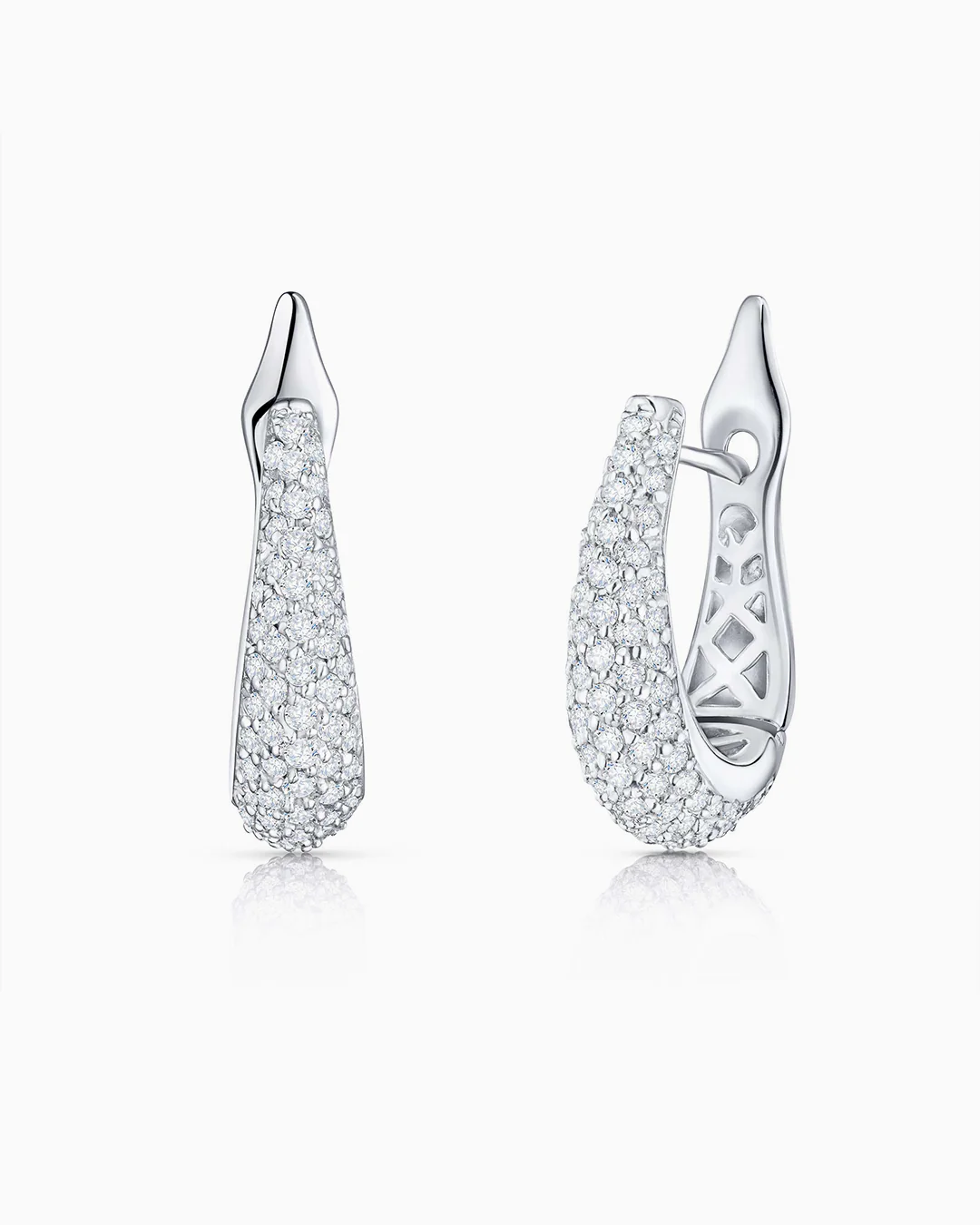 Pendientes Apogeo de Diamantes en Oro Blanco de 18 Kt