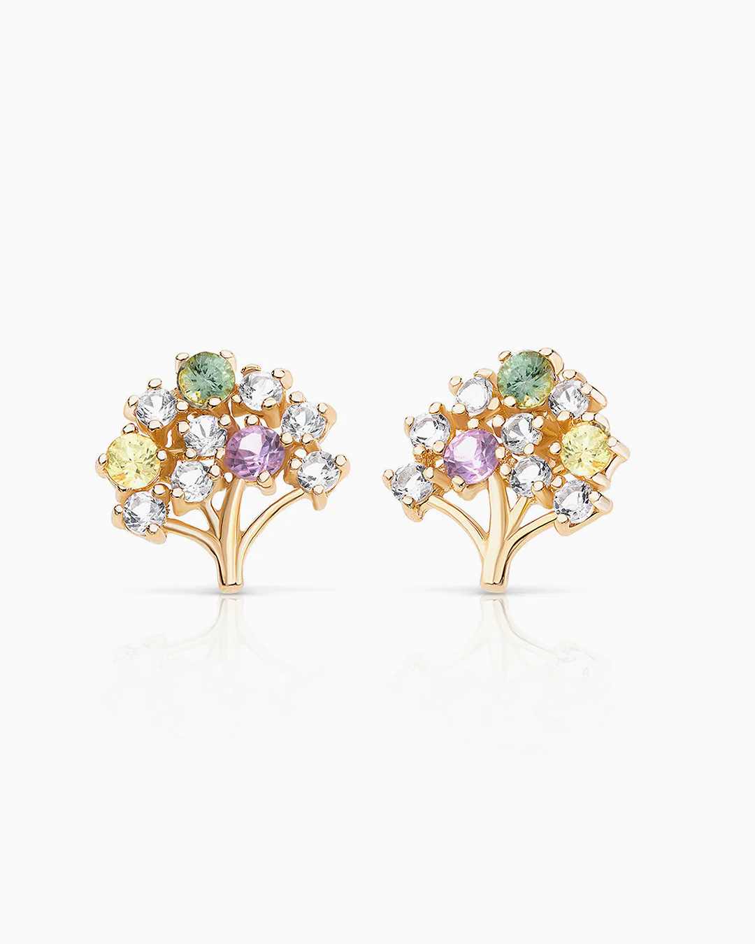Pendientes Arbol de la Vida Minzi en Oro Amarillo de 18 Kt