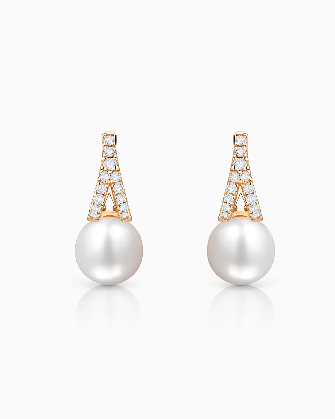 Pendientes de Aro Doble Midnight Holly de Perlas y Diamantes en Oro Amarillo de 18 Kt - Image 4
