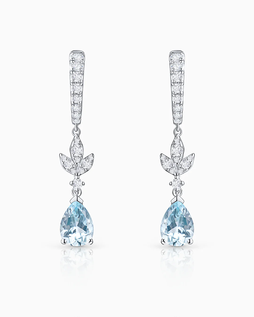 Pendientes de Aro Marella de Aguamarinas y Diamantes en Oro Blanco de 18 Kt - Image 4