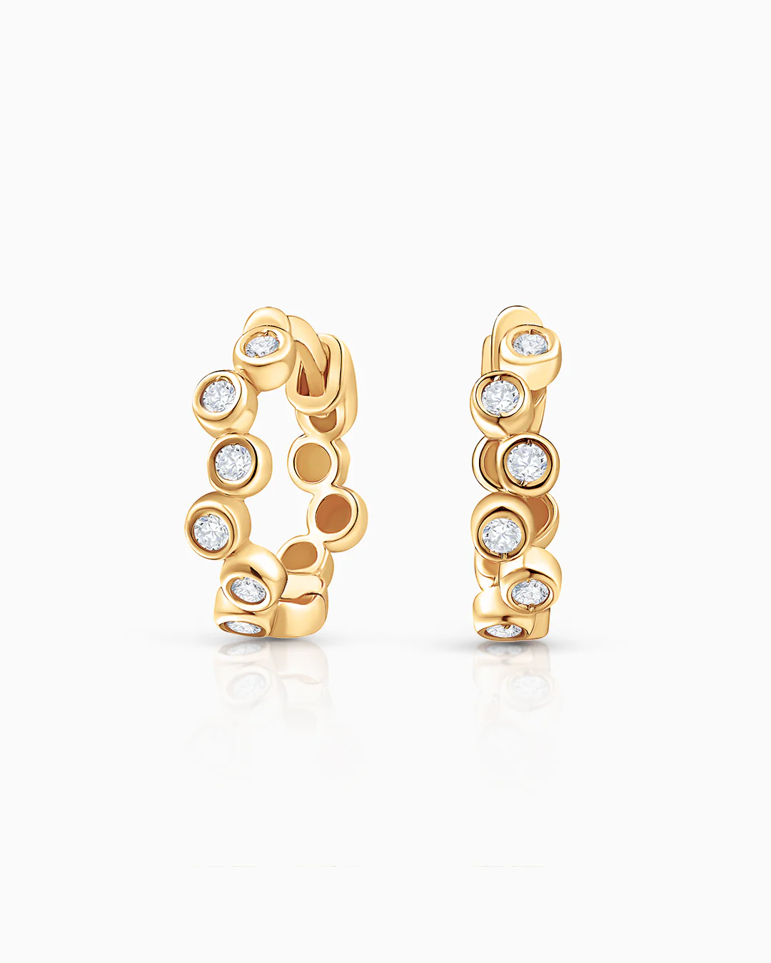 Pendientes de Aro Origine Croisée de Diamantes en Oro Amarillo de 18 Kt