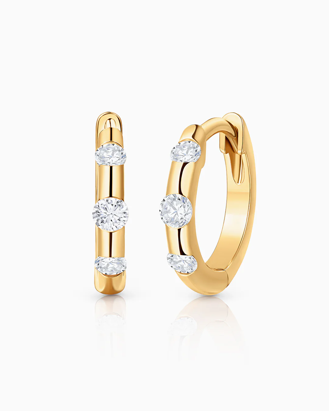 Pendientes de Aro Orion de Diamantes en Oro Amarillo de 18 Kt