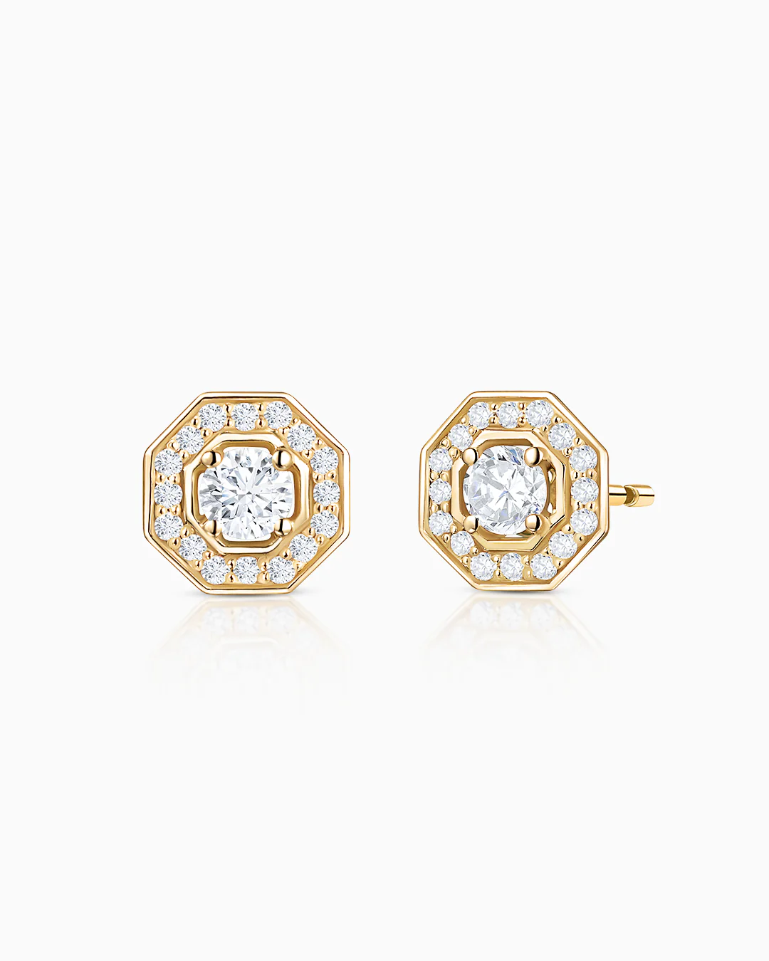 Pendientes Art Deco Belle de Diamantes 0,45 Cts. en Oro Amarillo de 18 Kt