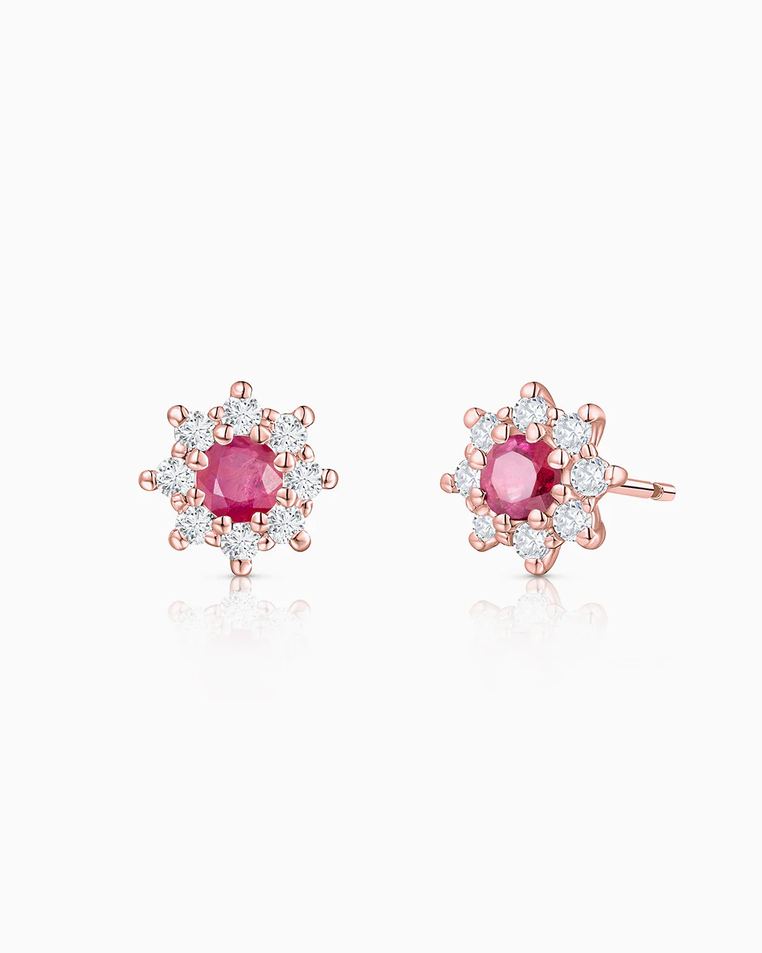 Pendientes Astrid de Rubíes y Diamantes en Oro Rosa de 18 Kt