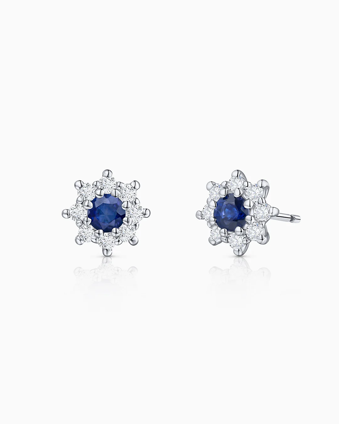 Pendientes Astrid de Zafiros y Diamantes en Oro Blanco de 18 Kt