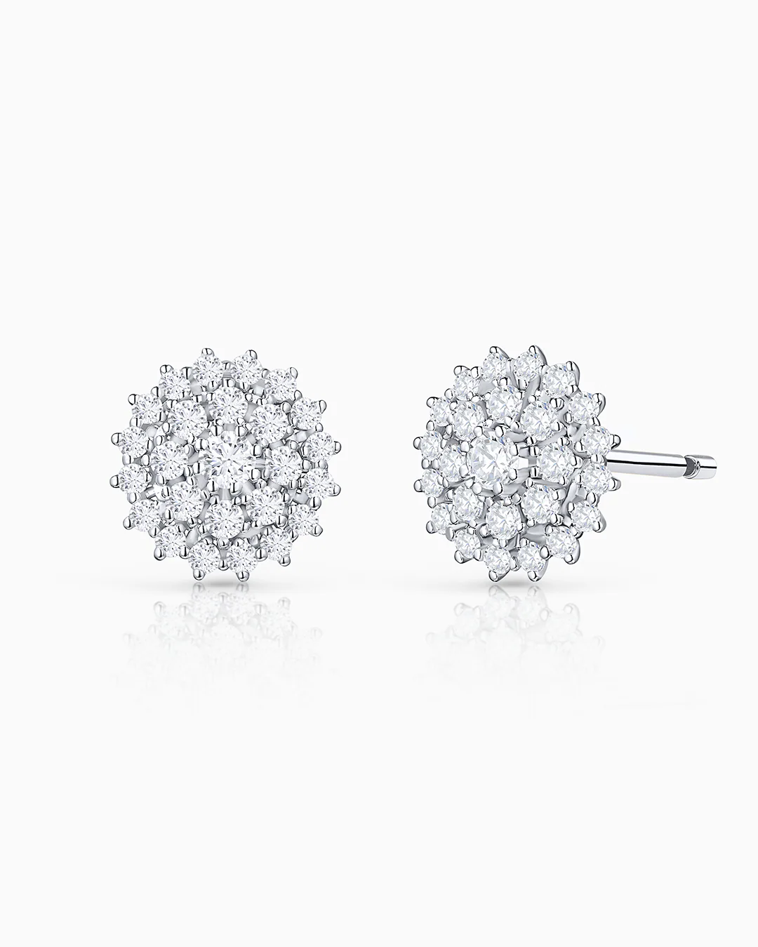 Pendientes Blossom de Diamantes en Oro Blanco de 18 Kt
