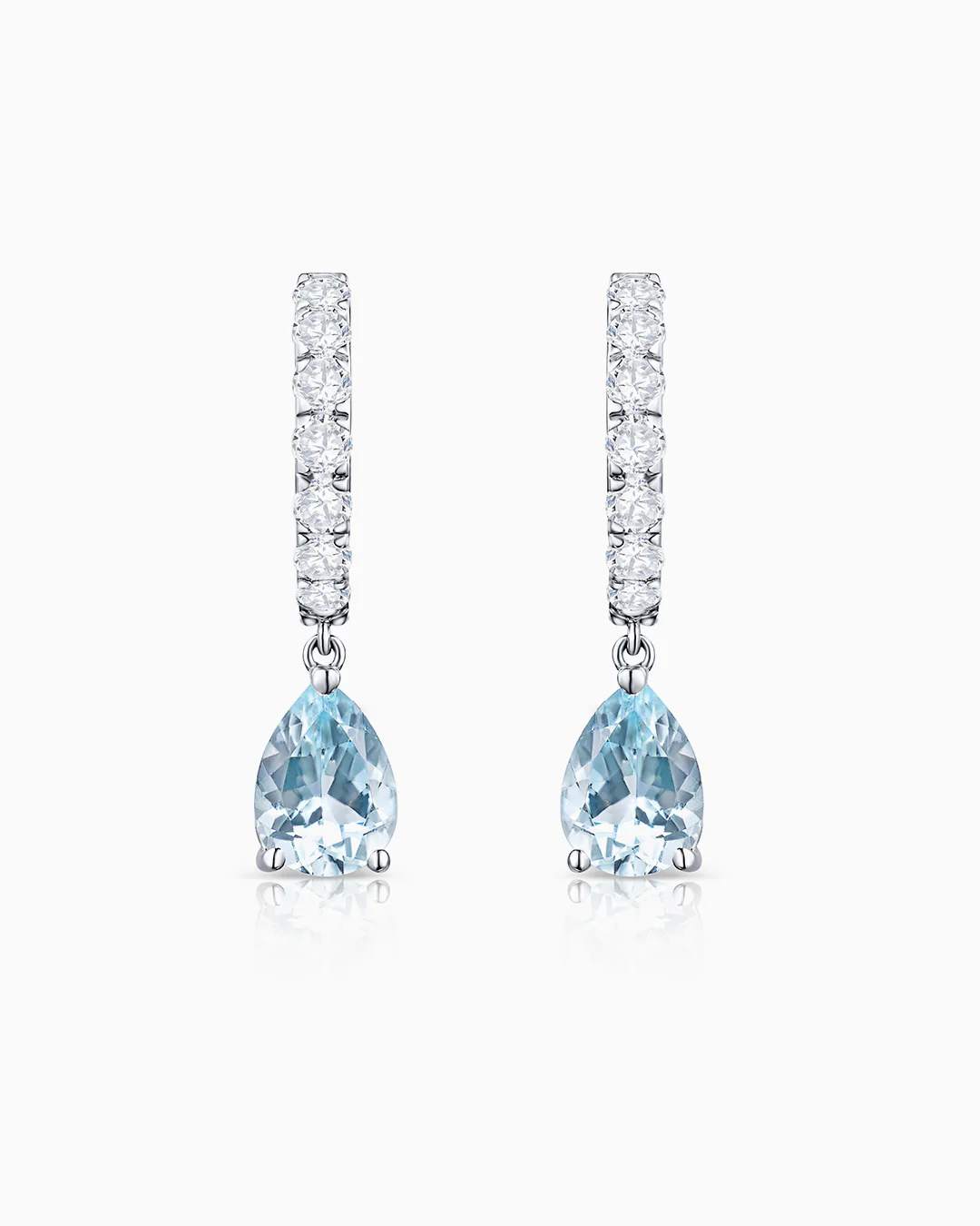Pendientes Brooke de Aguamarinas y Diamantes en Oro Blanco de 18 Kt - Image 3