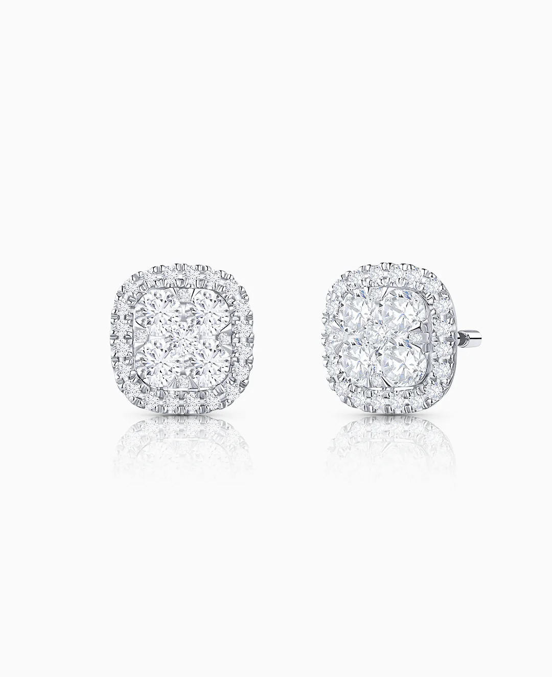Pendientes Chiara de Diamantes en Oro Blanco de 18 Kt
