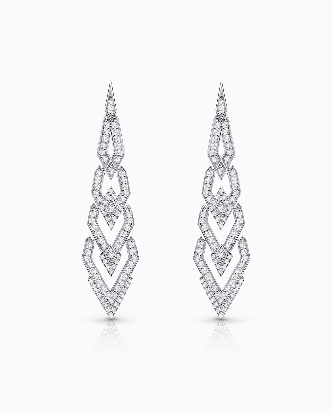 Pendientes Clara de Diamantes en Oro Blanco de 18 Kt - Image 3