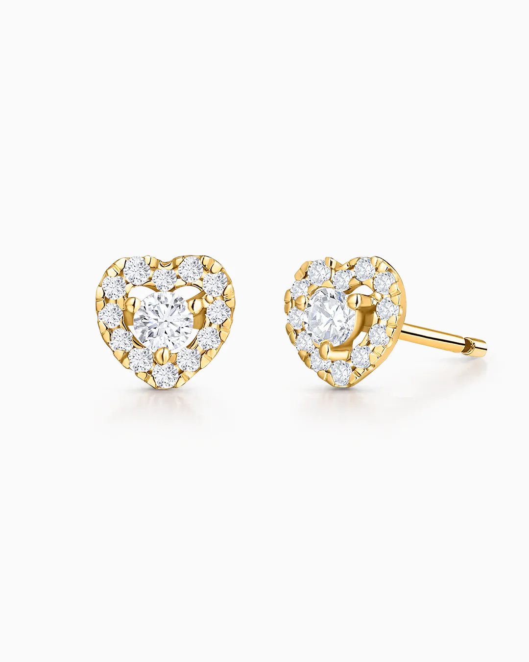 Pendientes Corazón Ariadne de Diamantes en Oro Amarillo de 18 Kt