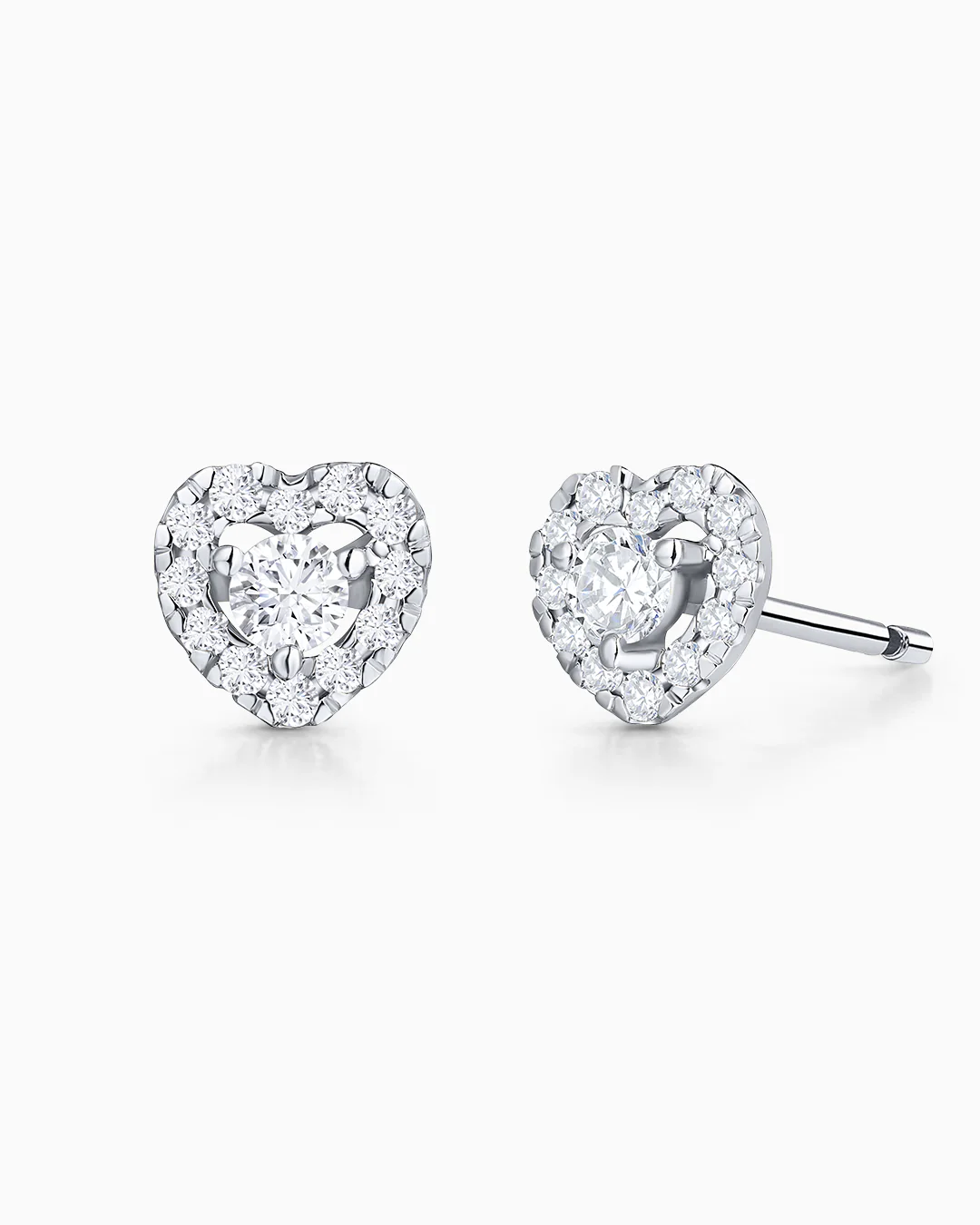 Pendientes Corazón Ariadne de Diamantes en Oro Blanco de 18 Kt