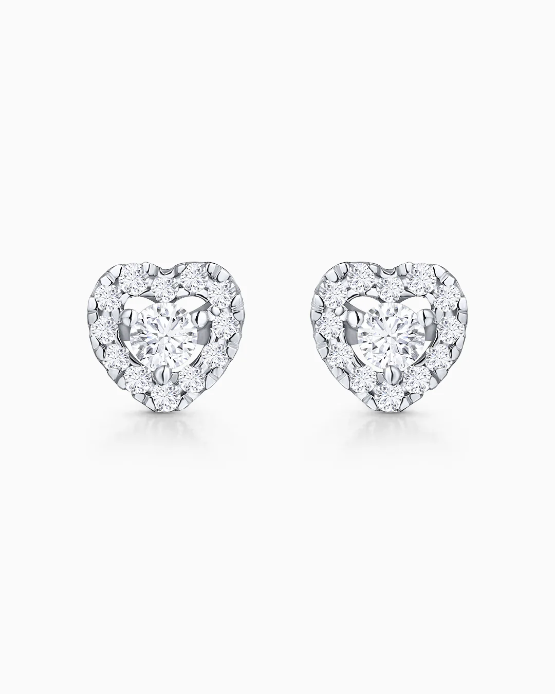 Pendientes Corazón Ariadne de Diamantes en Oro Blanco de 18 Kt - Image 4